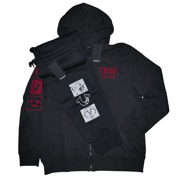 True Religion 2 PC Sweatsuit Mens Size XL Fleece Tracksuit Outfit Gift Set NWT - Picture 10 of 10